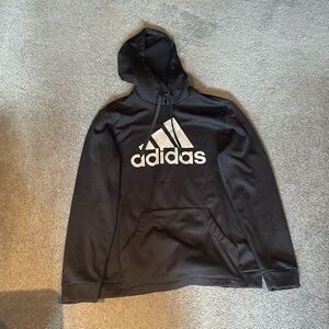 Adidas fleece hoodie sweatshirt in black XL